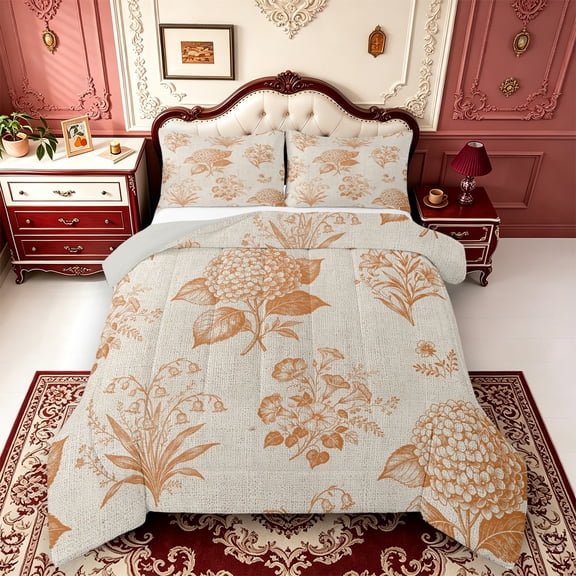 Erosebridal Elegant Vintage Damask Full Size Comforter Sets,Modern Ornate Floral Bedding Comforter Set,3-Piece,1 Comforter and 2 Pillowcases,Light Gray Reversible