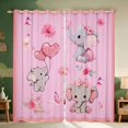 thumbnail image 1 of Erosebridal Elephant Blackout Curtains for Girls, Pink Butterflies Curtains Pack of 2 (42x84 Each), 1 of 6