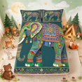 thumbnail image 1 of Erosebridal Elephant Fitted Sheet Full for Boys Girls, Ornate Pattern Bed Set, 3-Piece 1 Fitted Sheet and 2 Pillowcases, 1 of 6