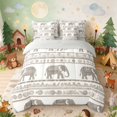 thumbnail image 1 of Erosebridal Elephant Full Size Bedding Sets for Boys Girls, Boho Stripes Full Size Bed in a Bag, Gray Reversible 7pcs, 1 of 6