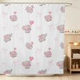 thumbnail image 1 of Erosebridal Elephant Shower Curtain 72Wx84L for Girls, Heart Balloons Waterproof Bathroom Shower Curtain, 1 of 5
