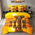 thumbnail image 1 of Erosebridal Elephant Twin Bedding, Family Sunset Bedding Comforter Set, Black Reversible 7-Piece, 1 of 6
