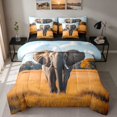 thumbnail image 1 of Erosebridal Elephant Twin Bedding, Savanna Day Bedding Comforter Set, Black Reversible 7 Pieces, 1 of 6