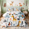 thumbnail image 1 of Erosebridal Elephant Twin Quilt Set for Boys Girls, Colorful Safari Twin Coverlet Set, 2-Piece 1 Bedspread and 1 Pillowcase, 1 of 7