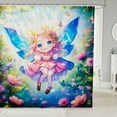 thumbnail image 1 of Erosebridal Elf Princess Shower Curtain 72x84 , Dreamy Butterfly Floral Bath Curtain, Waterproof, 1 of 6