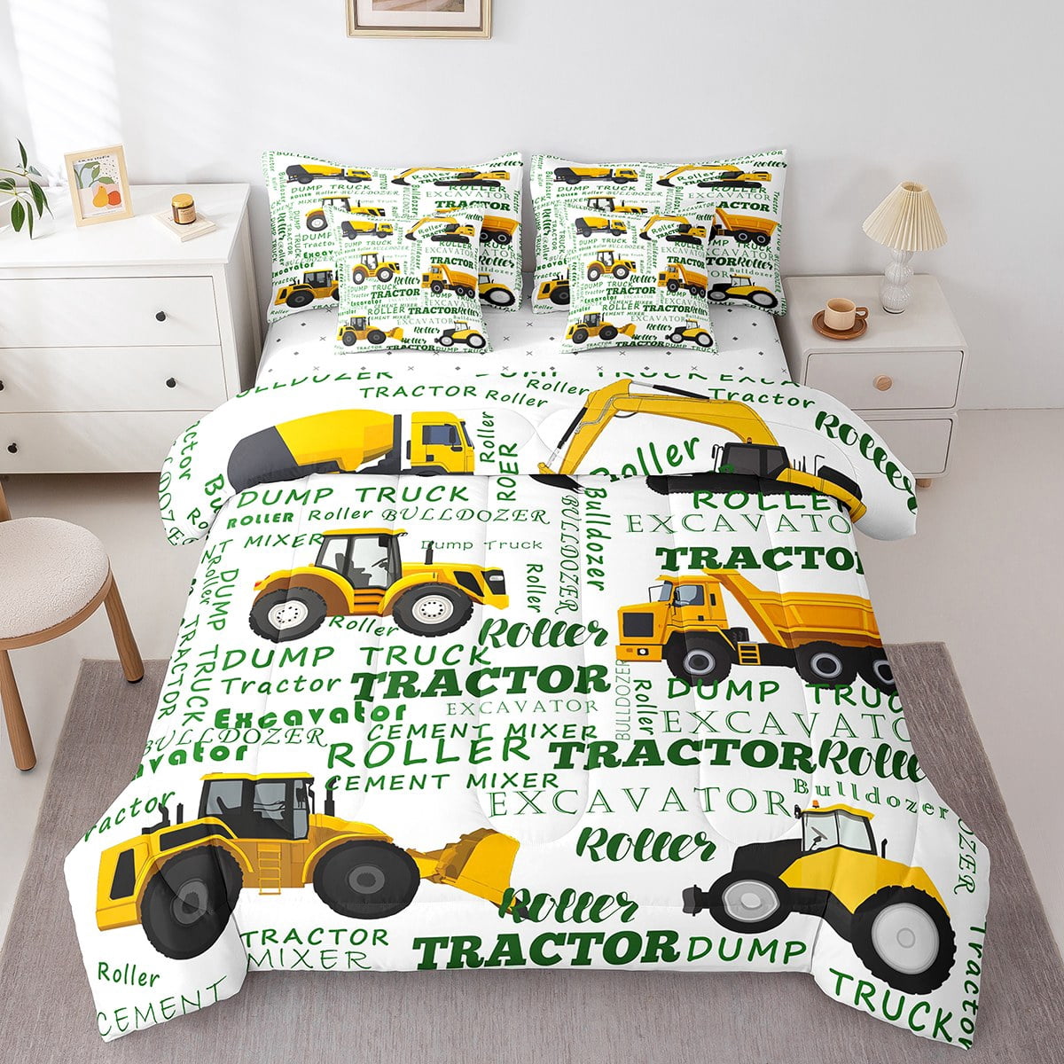 Erosebridal Equipped Tractor Bed in a Bag King Size, Construction Truck ...