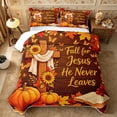 thumbnail image 1 of Erosebridal Fall Harvest Twin Quilt Set 2 Pieces,Autumn Pumpkin Twin Coverlet Set,Coffee,1 Bedspread and 1 Pillowcase, 1 of 7