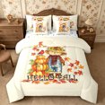 thumbnail image 1 of Erosebridal Fall Scarecrow Pumpkin Queen Bedding 7pcs,Happy Harvest Bedding Comforter Set Queen,Cream,Reversible, 1 of 6