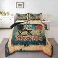 thumbnail image 1 of Erosebridal Family Theater Bedding Sets Queen with Comforter, Retro Cinema Duvet Insert, Film Movie Reversible Bedding Queen Comforter Set, Super Cozy Bedroom Decorative, 3pcs, 1 of 8