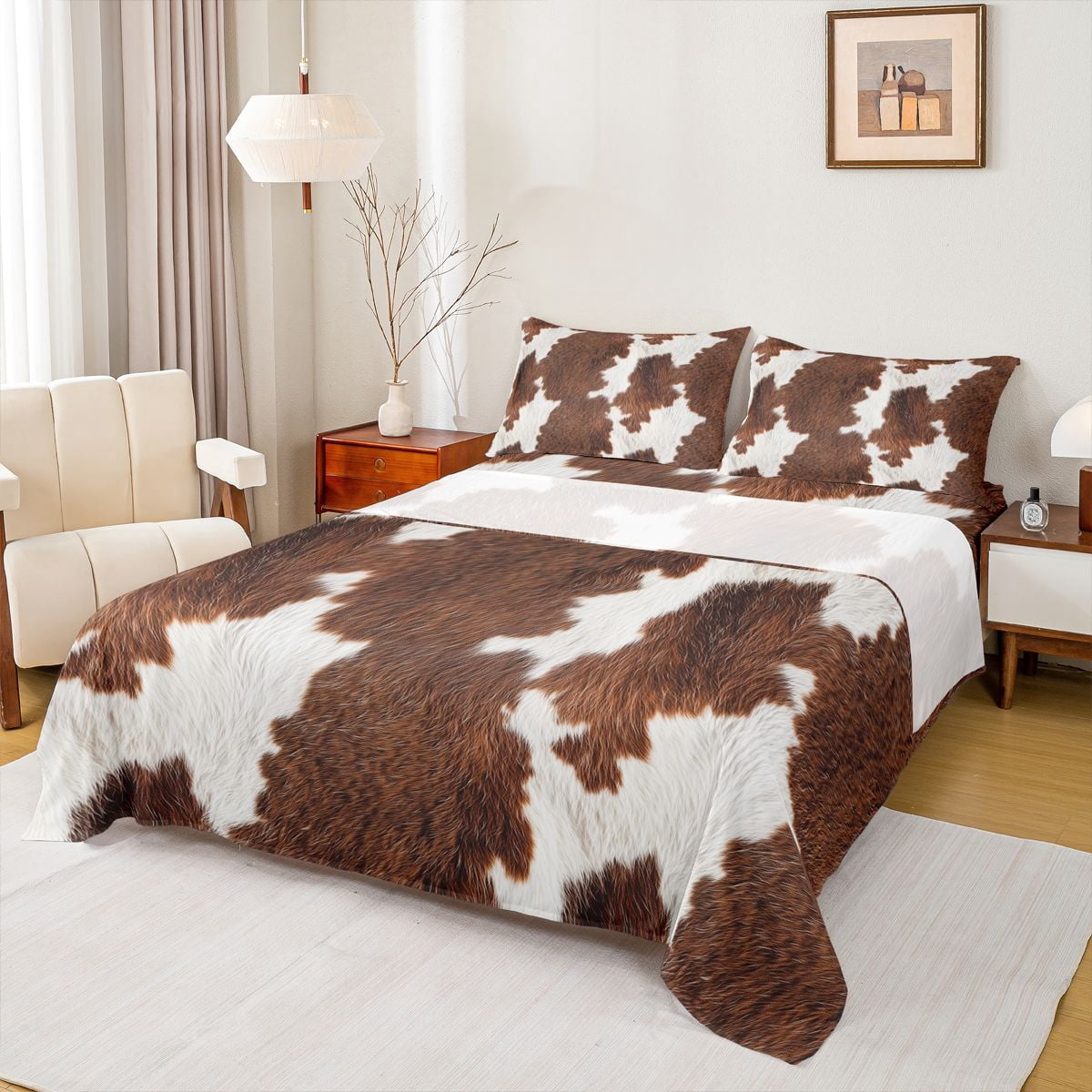 Erosebridal Farm Animal Cow Print Bed Sheets 4pcs For Teens,Boys Girls ...