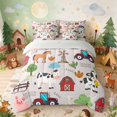 thumbnail image 1 of Erosebridal Farm Animals Full Size Bedding Sets for Boys Girls, Grey Farm Full Size Bed in a Bag, Gray Reversible 7pcs, 1 of 6