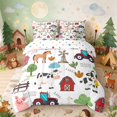 thumbnail image 1 of Erosebridal Farm Animals Full Size Bedding Sets for Boys Girls, White Farm Full Size Bed in a Bag, Polka Dots Reversible 7-Piece, 1 of 6