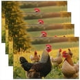 thumbnail image 1 of Erosebridal Farm Rooster Placemats Set of 4, 3D Chicken Table Mats for Dining Table Set of 4, Animal Theme Place Mats for in Door Dinning, Stylish Kitchen Decorative, 1 of 4