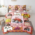 thumbnail image 1 of Erosebridal Farm Tractors Bedding King Size, Truck Plaid Duvet Set, Red, Ultra Soft 7-Piece, 1 of 5