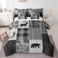 thumbnail image 1 of Erosebridal Farmhouse Bear Bedding Sets Queen Size, Grey Patchwork Comforter Sets with Sheets, Rustic Lodge Cabin Decor, 7pcs, 1 of 5