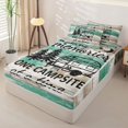 thumbnail image 1 of Erosebridal Farmhouse Camper Zipper Twin Comforter Sets with Fitted Sheet and 2 Pillowcases, Cartoon RV Car Zipper Bedding Set, Gray Turqoise, 1 of 7