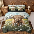 thumbnail image 1 of Erosebridal Farmhouse Highland Cow Bedding Comforter Set, Garden Dandelion Full Bedding Set, 1 of 6