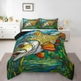thumbnail image 1 of Erosebridal Farmhouse Pike Fish Bedding Sets Full with Comforter, Hunting and Fishing Duvet Insert, Lake Wildlife Bedroom Decor, Reversible 3-Piece, 1 of 8