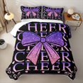 thumbnail image 1 of Erosebridal Fashion Bowknot Girls Twin Quilt Set, Purple Pink Cheerleader Twin Coverlet Set, 2 Pieces, 1 of 7