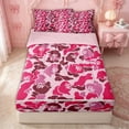 thumbnail image 1 of Erosebridal Fashion Gorilla Head Zipper Queen Comforter Set with Fitted Sheet and 2 Pillowcases for Girls, Camouflage Shape Print Zipper Bedding Set, Pink Reversible, 4pcs, 1 of 5