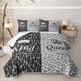 thumbnail image 1 of Erosebridal Fashion Leopard Print Twin Quilt Set for Girls, Princess Crown Twin Coverlet Set, 2 Pieces, 1 of 7