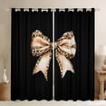 thumbnail image 1 of Erosebridal Fashion Leopard Printed Blackout Curtains Set of 2 (52x84 Each),Brown Cheetah Pattern Bowknot Window Curtains For Kids, 1 of 7