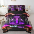 thumbnail image 1 of Erosebridal Fast Car Bedding Queen Size,Black Purple Comforter Sets with Sheets,Car Theme Bedding Sets Queen Size,Microfiber Geometric Room Decorative,Reversible,7 Pieces, 1 of 6