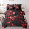 thumbnail image 1 of Erosebridal Fast Car Bedding Sets Twin Size,Black Red Comforter Sets with Sheets,Car Theme Bed in a Bag Twin size,Microfiber Geometric Room Decorative,Reversible,7pcs, 1 of 6