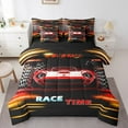 thumbnail image 1 of Erosebridal Fast Car Bedding Sets Twin Size,Orange Red Comforter Sets with Sheets,Car Theme Bed in a Bag Twin size,Microfiber Geometric Room Decorative,Reversible,7pcs, 1 of 6