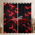 thumbnail image 1 of Erosebridal Fast Car Curtains Pack of 2 (52Wx63L),Black Red Curtains for Living Room,Car Theme Blackout Curtains Set of 2 (52Wx63L),Geometric Room Decorative, 1 of 6