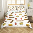 thumbnail image 1 of Erosebridal Fast Food Theme Duvet Cover Twin, Hamburger Sausage French Fries Bedding Sets Twin Size, Reversible (No Comforter), 1 of 6