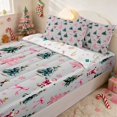 thumbnail image 1 of Manfei Father Christmas Zipper Full Size Comforter Sets with Fitted Sheet and 2 Pillowcases Santa Zipper Bedding Set, Purple Pink, Xmas Reversible, 1 of 7