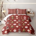thumbnail image 1 of Erosebridal Festive Santa Claus Twin Quilt Set for Girls, Red Winter Fawn Print Twin Coverlet Set, 2pcs, 1 of 7