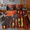 thumbnail image 1 of Erosebridal Fire Baseball USA Flag Twin Bedding Sets, Sport Bedding Comforter Set for Men and Boys, Black Reversible 7-Piece, 1 of 6