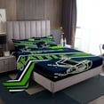 thumbnail image 1 of Erosebridal Football Print Sheet Set Twin,Sport Gamer Bedding Sets Twin Size,Rugby Decoration(Seattle),Breathable,3pcs, 1 of 7