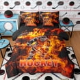 thumbnail image 1 of Erosebridal Fire Hockey Twin Bedding Sets, Sport Bedding Comforter Set for Men and Boys, Black Reversible 7pcs, 1 of 6