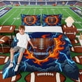 thumbnail image 1 of Erosebridal Fire Lightning Football Queen Comforter Set, Sport Bedding Comforter Set for Boys and Men, Navy Reversible 3-Piece, 1 Comforter and 2 Pillowcases, 1 of 6