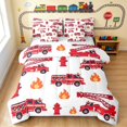 thumbnail image 1 of Erosebridal Fire Truck Twin Bedding, Firefighter Bedding Comforter Set, White Red 7 Pieces, 1 of 6