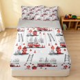 thumbnail image 1 of Erosebridal Fire Truck Zipper Full Size Comforter Sets with Fitted Sheet and 2 Pillowcases, Firefighter Zipper Bedding Set, White Pattern, Gray Reversible, 1 of 7