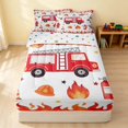 thumbnail image 1 of Erosebridal Firefighter Zipper Twin Comforter Sets with Fitted Sheet and 2 Pillowcases, Fire Equipment Zipper Bedding Set, Fire Equipment, Polka Dots Reversible, 1 of 7