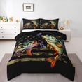 thumbnail image 1 of Erosebridal Fishing Comforter Set Full Bass Fishing Bedding Women American Flag Camo Bedding Farmhouse Pike Fishing Hunting Decor Duvet Insert Wild Camo Big Pike Fish Quilt Set, 1 of 7