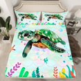 thumbnail image 1 of Erosebridal Fitted Sheet Mermaid Scale Turtle Printed Bed Set Bedroom,Coastal Beach Watercolor Sea Turtle Twin Bed Sheets( 1 Fitted Sheet 1 Pillowcase)(No Top Sheet）, 1 of 5