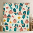 thumbnail image 1 of Erosebridal Flip Flops Curtains and Drapes (38x45), Beach Slippers 30%-50% Blackout Curtains for Bedroom, Seashell Curtains for Living Room, Window Drapes Room Decor, 1 of 6