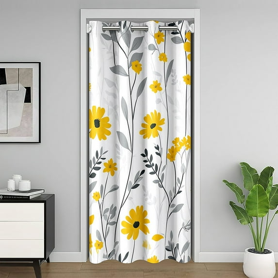 Erosebridal Floral Door Curtain For Doorways 42x84,Spring Garden Black Out Curtain,Room Decorative