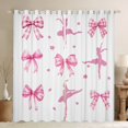 thumbnail image 1 of Erosebridal Floral Bow Tie Curtains Pack of 2 (52Wx63L),Geometric Plaid Curtains for Living Room,Ballet Theme Blackout Curtains Set of 2 (52Wx63L),Cartoon Bedroom Decorative, 1 of 6