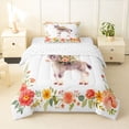 thumbnail image 1 of Erosebridal Floral Framed Donkey Foal Print Twin Comforter Sets, Botanical Farm Bedding Set for Women, Reversible 2-Piece, 1 Comforter and 1 Pillowcase, 1 of 6
