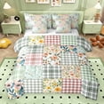 thumbnail image 1 of Erosebridal Floral Plaid Bedding Comforter Set for Girls, Green Checkered Full Bedding Set, Reversible, 7-Piece, 1 of 5