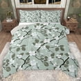thumbnail image 1 of Erosebridal Flower Floral Queen Comforter Set for Girls, Green Bedding Comforter Set, Gray Reversible, 3pcs, 1 of 6