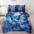 thumbnail image 1 of Erosebridal Flying Butterfly Bedding Queen Size,Purple Blue Bedding Sets Queen Size,Starry Sky Comforter Sets with Sheets,Super Cozy Animal Bedroom Decoration,Reversible,7 Pieces, 1 of 6