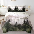 thumbnail image 1 of Erosebridal Foggy Jungle Bed in a Bag Twin Size,Tropical Botanical Tree Bed Set,Brown Green Bedding Twin Size For Men Women,Microfiber Bedroom Decor Reversible,7 Pieces, 1 of 2